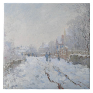 Azulejo De Cerâmica Claude Monet - Cena de Neve no Argenteuil