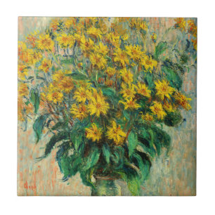 Azulejo De Cerâmica Claude Monet - Flores de Alcachofra de Jerusalém
