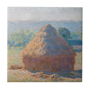 Azulejo De Cerâmica Claude Monet - Haystacks, fim do Verão
