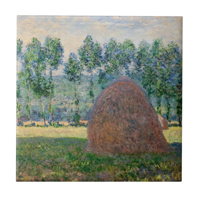 Azulejo De Cerâmica Claude Monet - Haystacks perto de Giverny (Frente)
