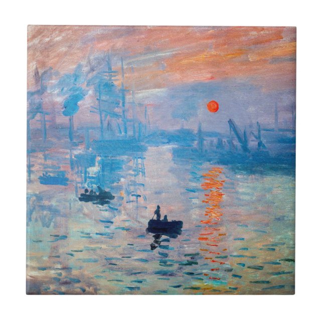 Azulejo De Cerâmica Claude Monet - Impressão, Assalto do Sol (Frente)