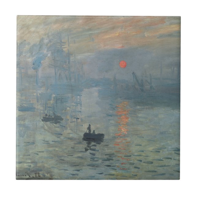 Azulejo De Cerâmica Claude Monet Impression Sunrise Soleil Levant (Frente)