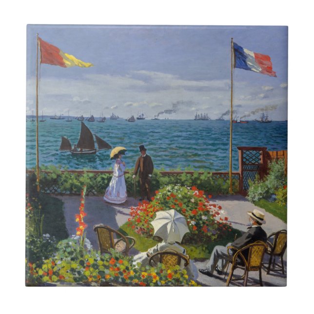 Azulejo De Cerâmica Claude Monet - Jardim de Sainte-Adresse (Frente)