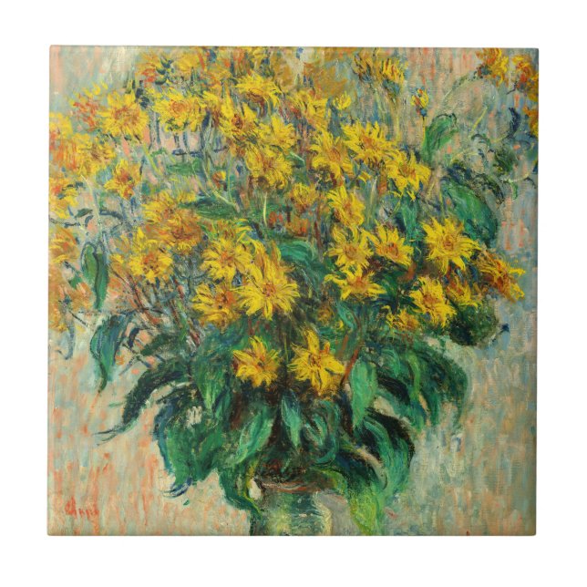 Azulejo De Cerâmica Claude Monet - Jerusalem Artichoke Flowers (Frente)