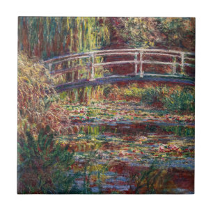Azulejo De Cerâmica Claude Monet - Lagoa de Água Lily, Harmonia Rosa