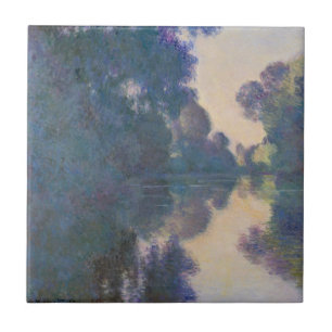 Azulejo De Cerâmica Claude Monet Manhã no Sena perto de Giverny