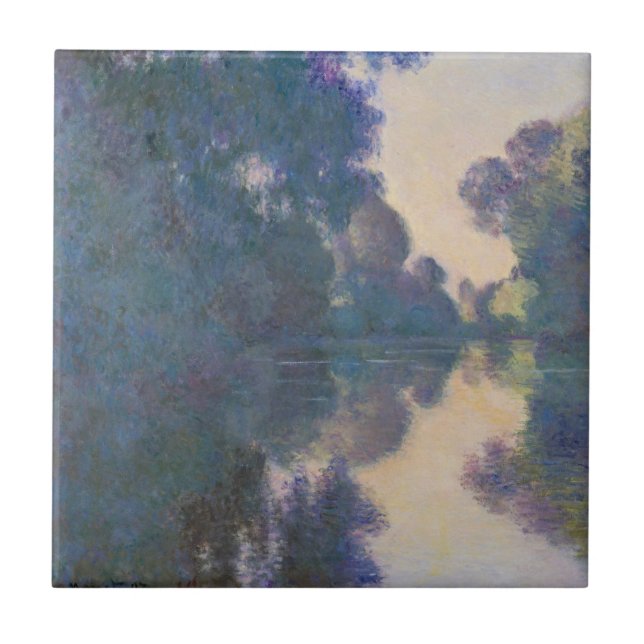 Azulejo De Cerâmica Claude Monet| Manhã no Sena perto de Giverny (Frente)