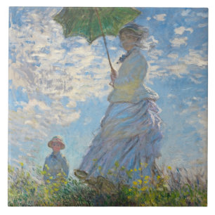Azulejo De Cerâmica Claude Monet  Mulher com Parasol