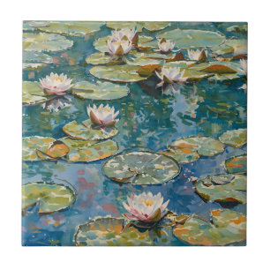 Azulejo De Cerâmica Claude Monet Nenúfares 1916 Arte Fino