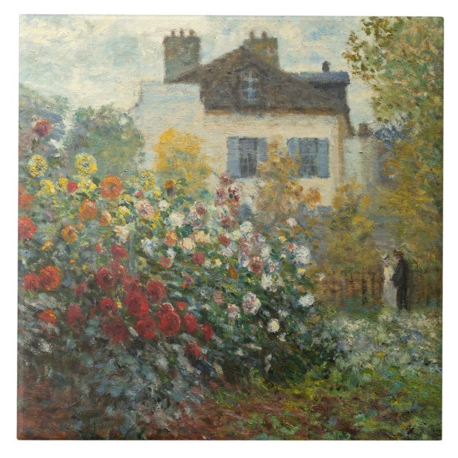 Azulejo De Cerâmica Claude Monet | o jardim do artista em Argenteuil (Frente)