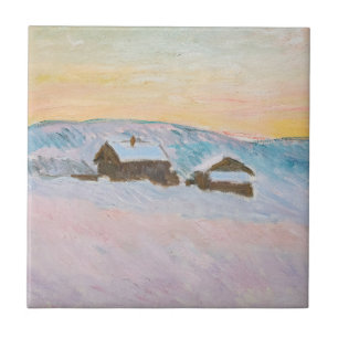 Azulejo De Cerâmica Claude Monet - Paisagem da Noruega, Casas Azuis