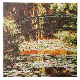 Azulejo De Cerâmica Claude monet - Ponte japonesa e lírios aquáticos