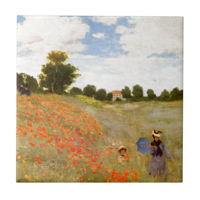 Azulejo De Cerâmica Claude Monet // Poppies Selvagens (Frente)