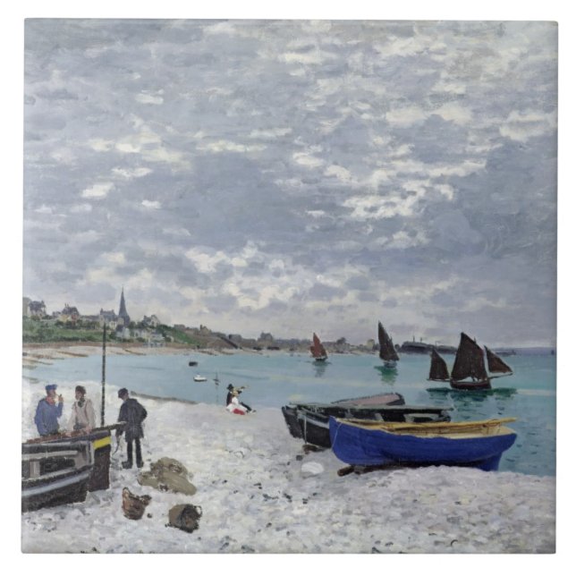 Azulejo De Cerâmica Claude Monet | Praia de Sainte-Adresse (Frente)