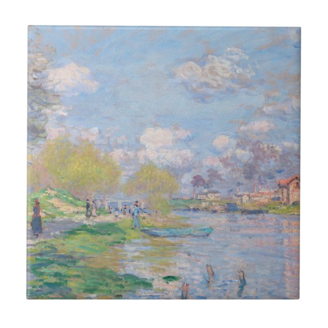 Azulejo De Cerâmica Claude Monet - Primavera Do Sena (Frente)