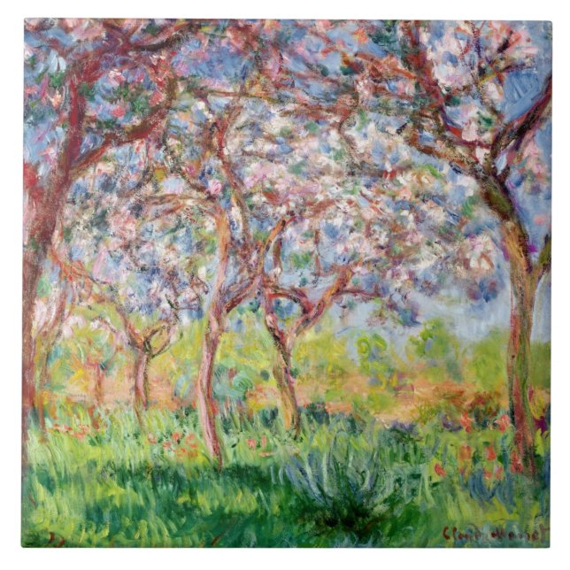 Azulejo De Cerâmica Claude Monet | Printemps um Giverny (Frente)