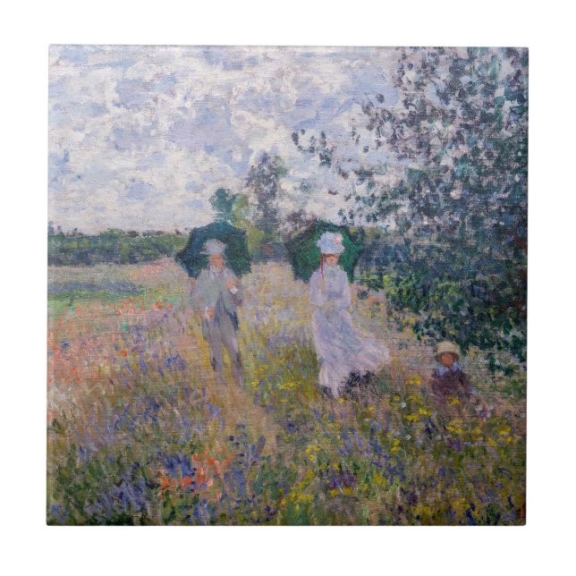 Azulejo De Cerâmica Claude Monet - Promenade perto do Argenteuil (Frente)