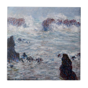 Azulejo De Cerâmica Claude Monet - Tempestade na costa de Belle-Ile
