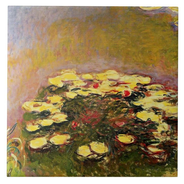 Azulejo De Cerâmica Claude Monet, Water Lilies (yellow), (Frente)