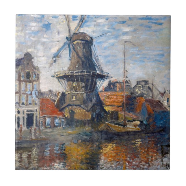 Azulejo De Cerâmica Claude Monet - Windmill, Amesterdã (Frente)