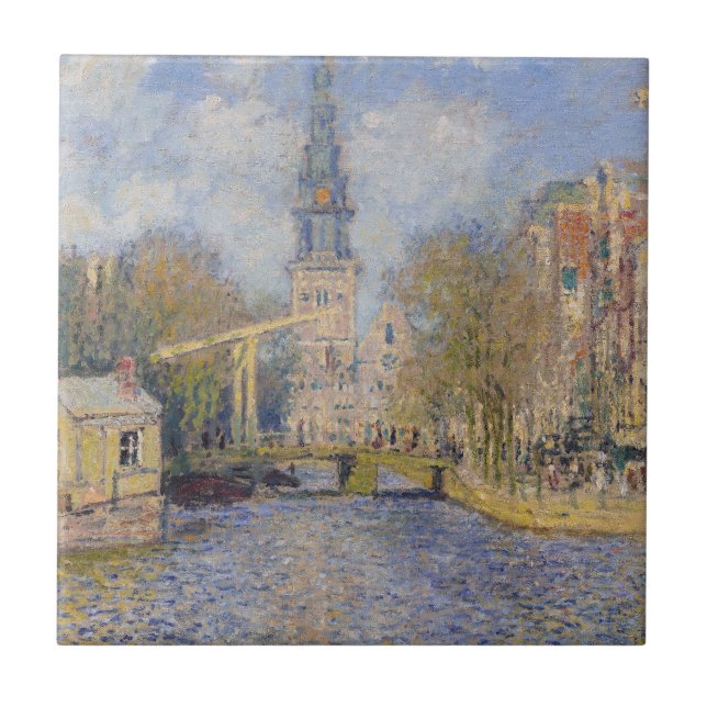 Azulejo De Cerâmica Claude Monet - Windmills perto de Zaandam (Frente)