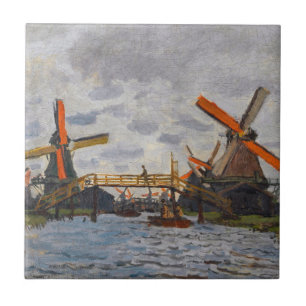 Azulejo De Cerâmica Claude Monet - Windmills perto de Zaandam