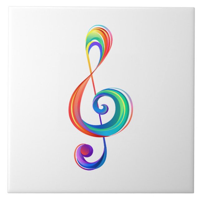 Azulejo De Cerâmica Clef (trecho de arco-íris) (Frente)
