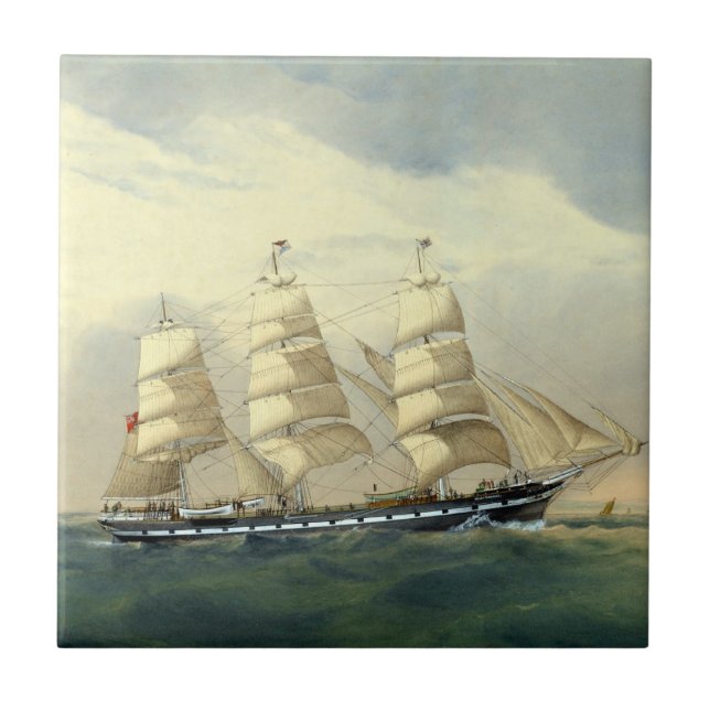 Azulejo De Cerâmica Clipper Navio Helen Pembroke 1870 (Frente)