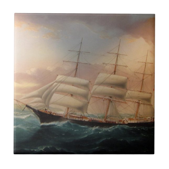 Azulejo De Cerâmica Clipper Ship Esther Roy 1898 (Frente)
