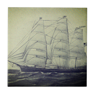 Azulejo De Cerâmica Clipper Ship Young America 1853