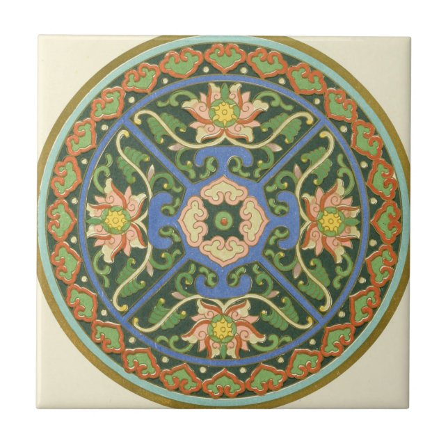 Azulejo De Cerâmica Cloisonte China Patter Asiático Oriental (Frente)