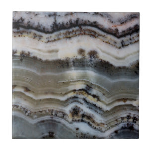 Azulejo De Cerâmica Close de um ônix com renda prateada