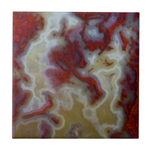 Azulejo De Cerâmica Close up de Laje de Ágata Musgo Vermelho