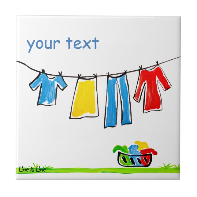 Azulejo De Cerâmica clothesline (Frente)