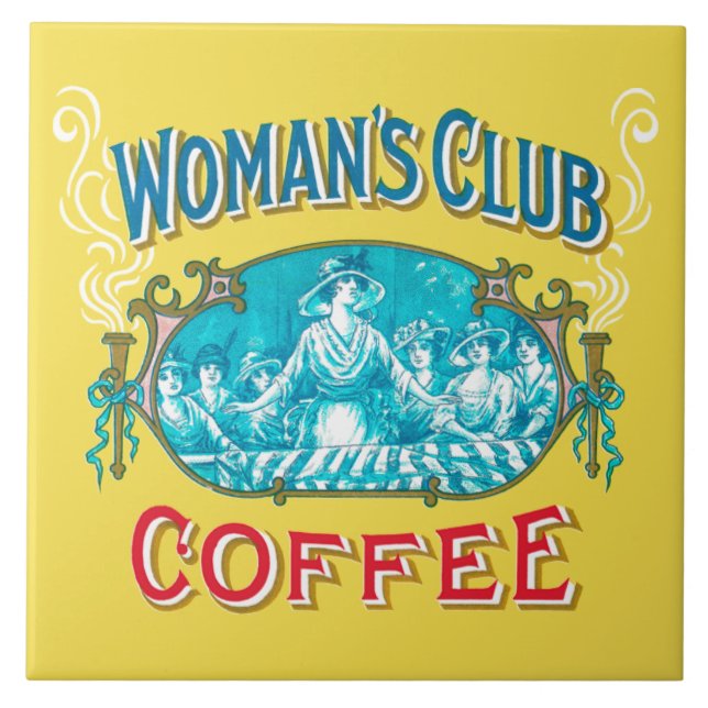 Azulejo De Cerâmica Clube das Mulheres Trivet de Café (Frente)