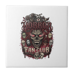 Azulejo De Cerâmica Clube de Fãs de Terror Halloween Rosto de Demônio