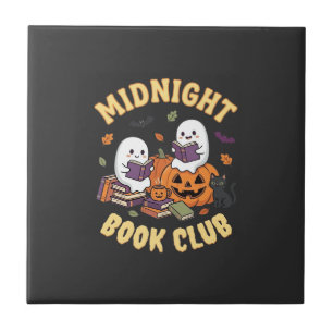 Azulejo De Cerâmica Clube de Leitura de Fantasmas do Halloween Desenho