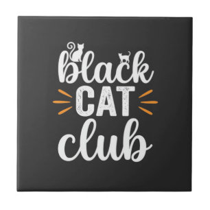 Azulejo De Cerâmica Clube do Gato Preto Design de Halloween
