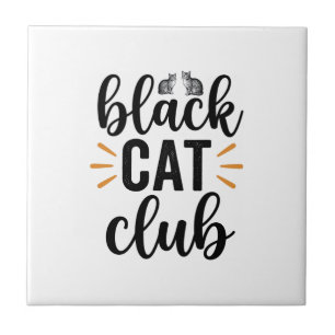 Azulejo De Cerâmica Clube do Gato Preto Design Vector para Amantes de 