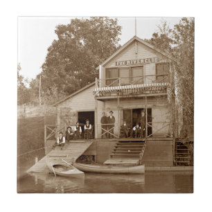 Azulejo De Cerâmica Clube Fox River Club, de 1880, Pesca Elgin