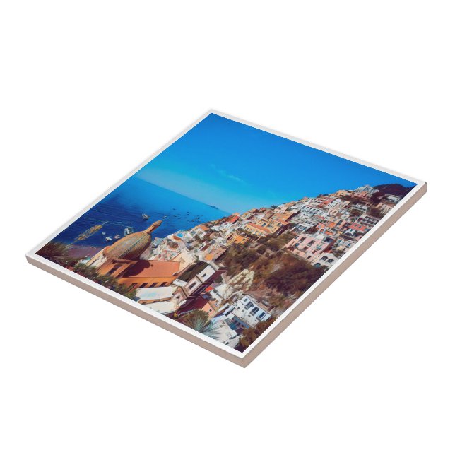 Azulejo De Cerâmica CMP008 POSITANO, AMALFI COAST, Itália, (Lateral)