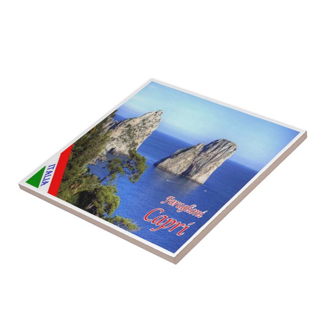 Azulejo De Cerâmica CMP147 CAPRI The Faraglioni, Itália, (Lateral)