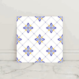 Azulejo De Cerâmica Coastal Blossom Minimal Blue Modern Mediterranean