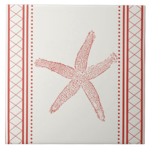 Azulejo De Cerâmica Coastal de Starfish Coral