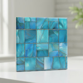 Azulejo De Cerâmica Coastal Turquoise Glass Mosaic