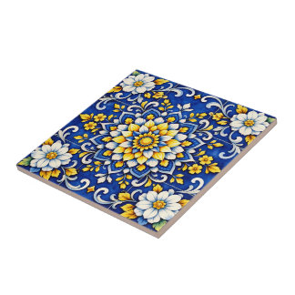 Azulejo De Cerâmica Cobalt Garden Glow Tile 
