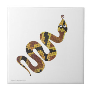 Azulejo De Cerâmica Cobra Brown e silhueta do ouro