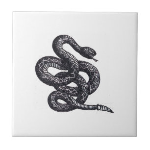 Azulejo De Cerâmica Cobra Crotalus Cascavella (Víbora Pitão Venenosa)