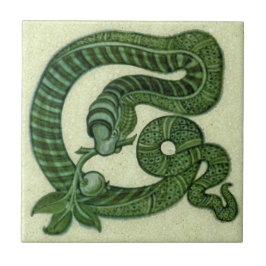 Azulejo De Cerâmica Cobra De Morgan Green Repro 1880s com Apple