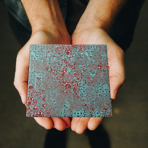 Azulejo De Cerâmica Cobre Enferrujado com Pátina de Cimento Texturizad